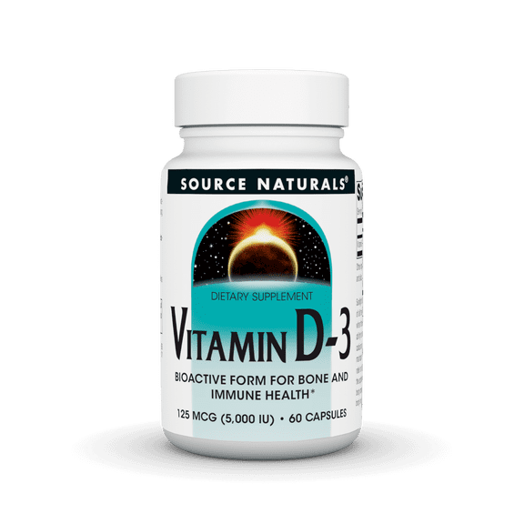 Source Naturals Vitamin D3 5000 IU Capsules 60 Count