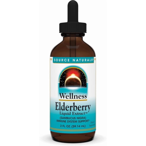 Source Naturals Wellness Elderberry Liquid Extract Herbal Supplement 2 fl oz