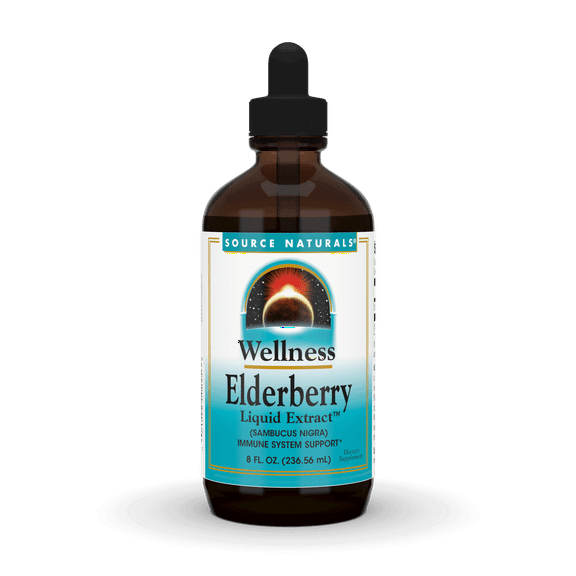 Source Naturals Wellness Elderberry Liquid Extract for Immune Support, 8 oz