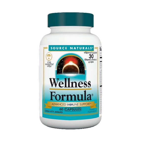 Source Naturals Wellness Formula Bio-Aligned Vitamins & Herbal Defense for Immune System Support - Dietary Supplement & Immunity Booster - 60 Capsules