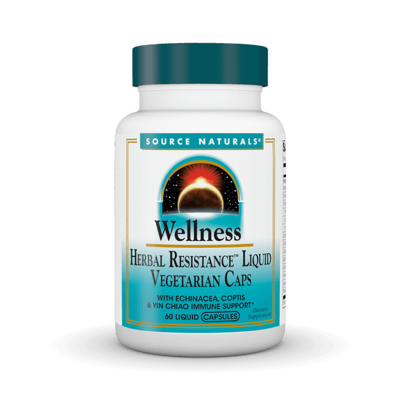 Source Naturals Wellness Herbal Resistance, Echinacea, Coptis & Yin Chiao Immune Support *- 60 Capsules