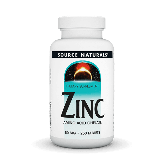 Source Naturals Zinc Amino Acid Chelate 50 mg, 250 Tablets