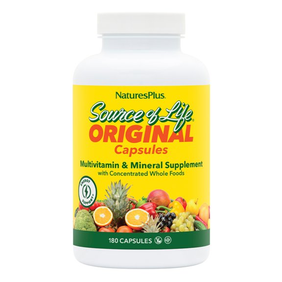 NaturesPlus Source of Life Multivitamin - 180 Capsules - 20 Servings