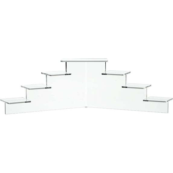 Source One Deluxe Acrylic 7 Tier Display Stand, Available in 3 Sizes Clear & Black (Small, Clear)