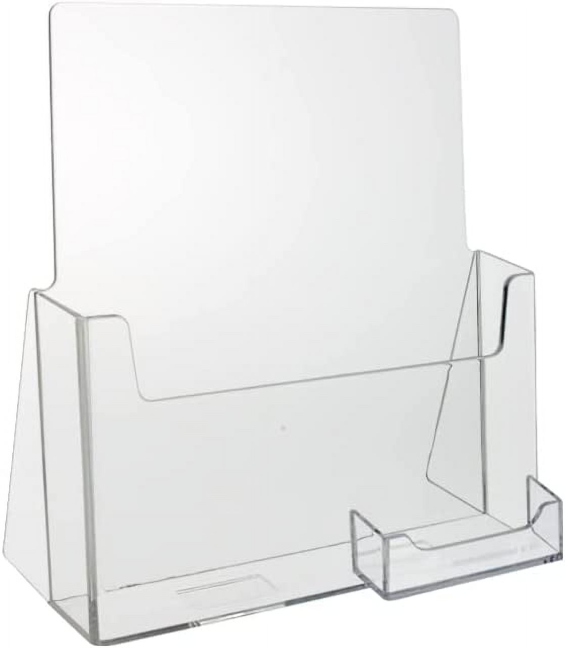 Source One Large Brochure Holder 8.5 x 11 Inches with Business Card Holder