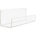 Source One Premium Clear Floating Wall Mount Shelves Perfect for Books