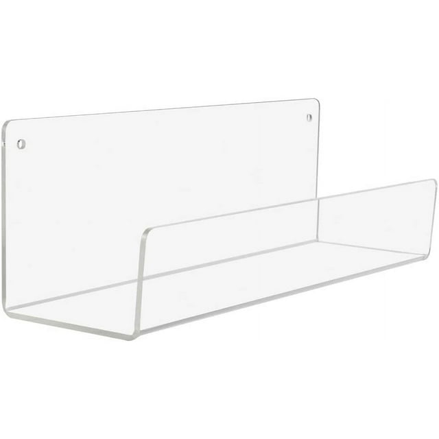 Source One Premium Clear Floating Wall Mount Shelves Perfect for Books
