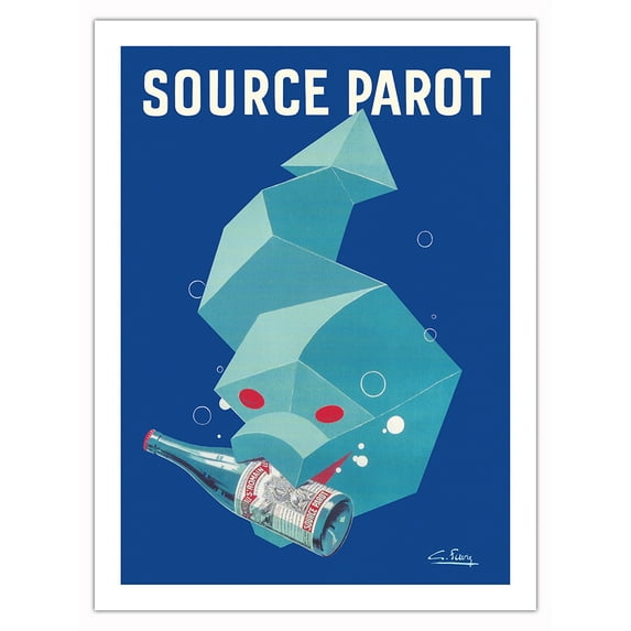 Source Parot - Carbonated Mineral Water - Vintage French Advertising Poster by Georges Favre c.1930 - Bamboo Fine Art 290gsm Paper Print (Unframed) 24x32in