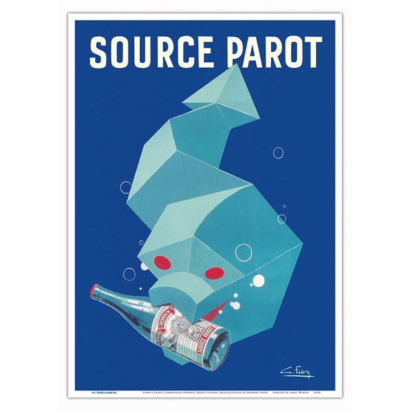 Source Parot - Carbonated Mineral Water - Vintage French Advertising Poster by Georges Favre c.1930 - Master Art Print 10in x 14in