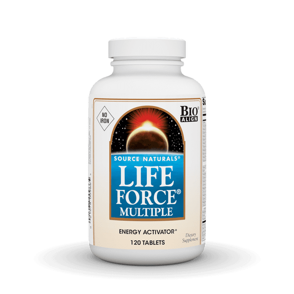 Source Naturals Life Force Multiple Iron Free Daily Multivitamin High Potency Essential Vitamins, Minerals, Antioxidants & Nutrients - Energy & Immune Boost - 120 Tablets