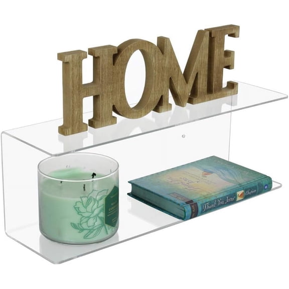 Source one Premium 2 Tier Floating Acrylic Shelf for Bedrooms, Bathrooms, Kitchen & Office Use (12 Inch)