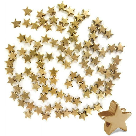 SourceTon 100 Pieces Star Spacer Beads Charms Pendents Beads for Arts Crafts DIY Necklace Earring Bracelet Jewelry Crafts Making (Gold)