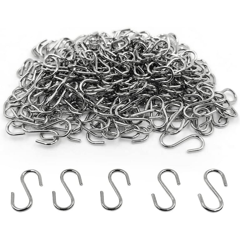 SourceTon 200Pcs 0.55 Inch S Hook Connectors Mini Metal Hook, Connector,  DIY Supplies, Curtain Hanging, Key Ring, Jewelry Connector, Pet Tag Hook 
