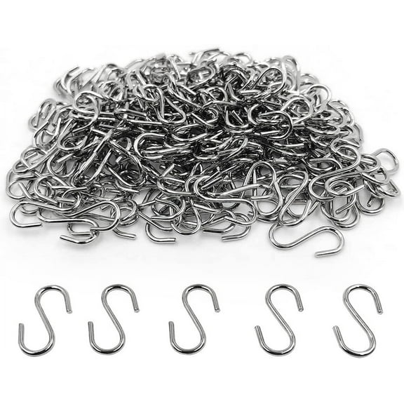 SourceTon 200Pcs 0.55 Inch S Hook Connectors Mini Metal Hook, Connector, DIY Supplies, Curtain Hanging, Key Ring, Jewelry Connector, Pet Tag Hook