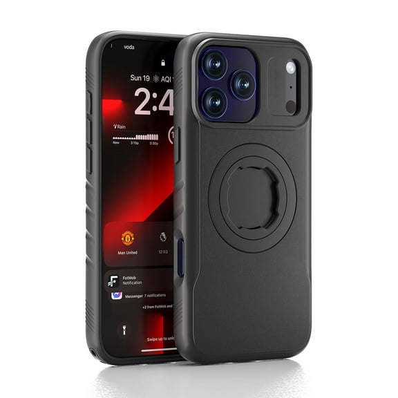 Sourcingbay Bike Phone Case Compatible with iPhone 17 Pro Max, Magnetic for MagSafe, Clear Slim Shockproof Protective Cover with Lock-in Design, Black