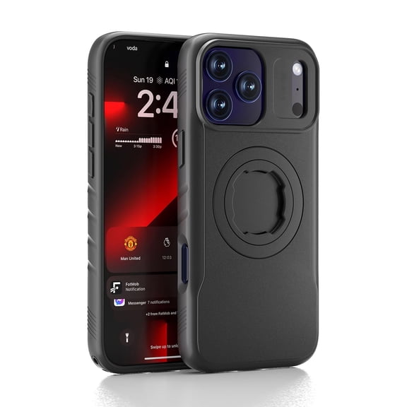 Sourcingbay Bike Phone Case Compatible with iPhone 14 Pro, Slim Shockproof Cover with Lock-in Design,Black