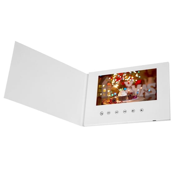 Sourcingbay 7 inch Rechargeable Video Greeting Card, Customizable White Paper Shell for Birthday, Wedding, Anniversary