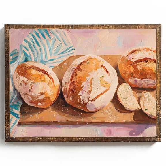 Sourdough Bread Poster, Cottagecore Kitchen Art, Bakery Decor, 8x12 UNFRAMED