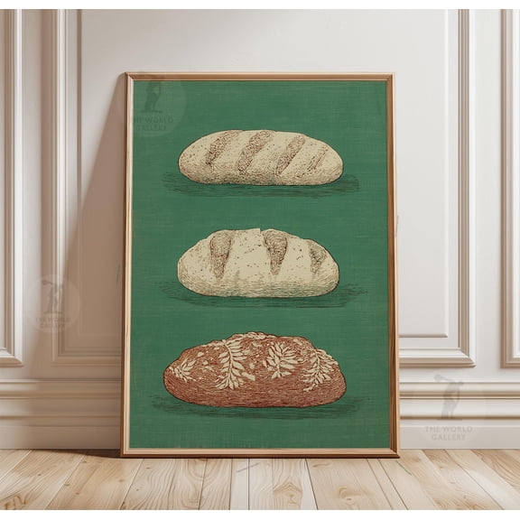 Sourdough Bread Poster Kitchen Wall Art Bakery Paper Print