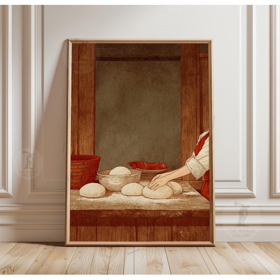 Sourdough Bread Poster, Rustic Kitchen Wall Art, Paper Print, Poster Only
