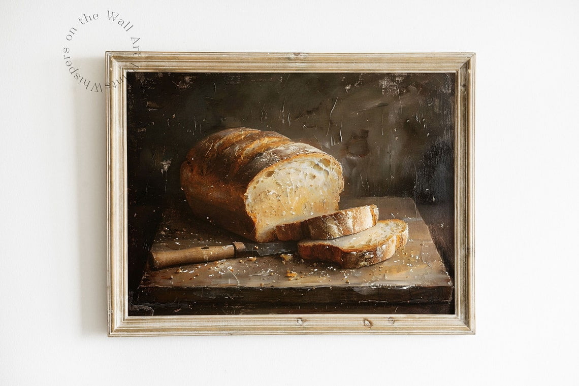 Rustic Bread Photo Sourdough Bread Wall Art Print, Rustic Farmhouse, Moody French, Still ...