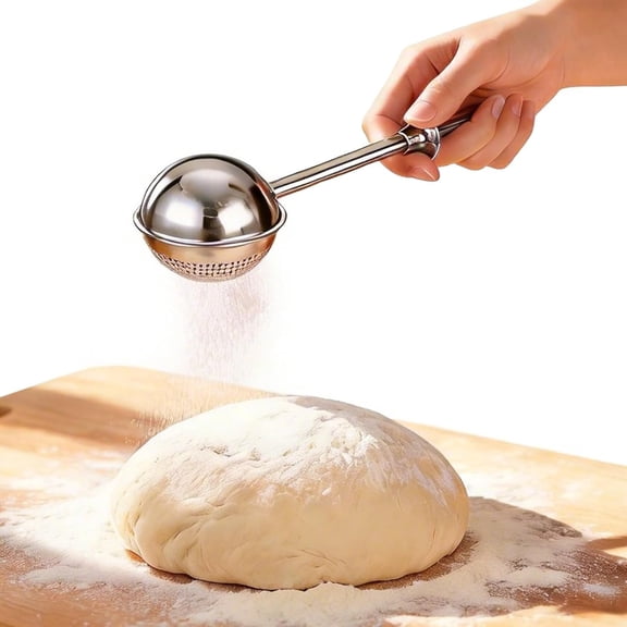 Sourdough Flour Duster for Baking, Powdered Sugar Duster, -Handed  Flour Dusting Wand, 304 Stainless Steel with Spring-Operated Handle, Easy to Use,  for Sourdough Bread