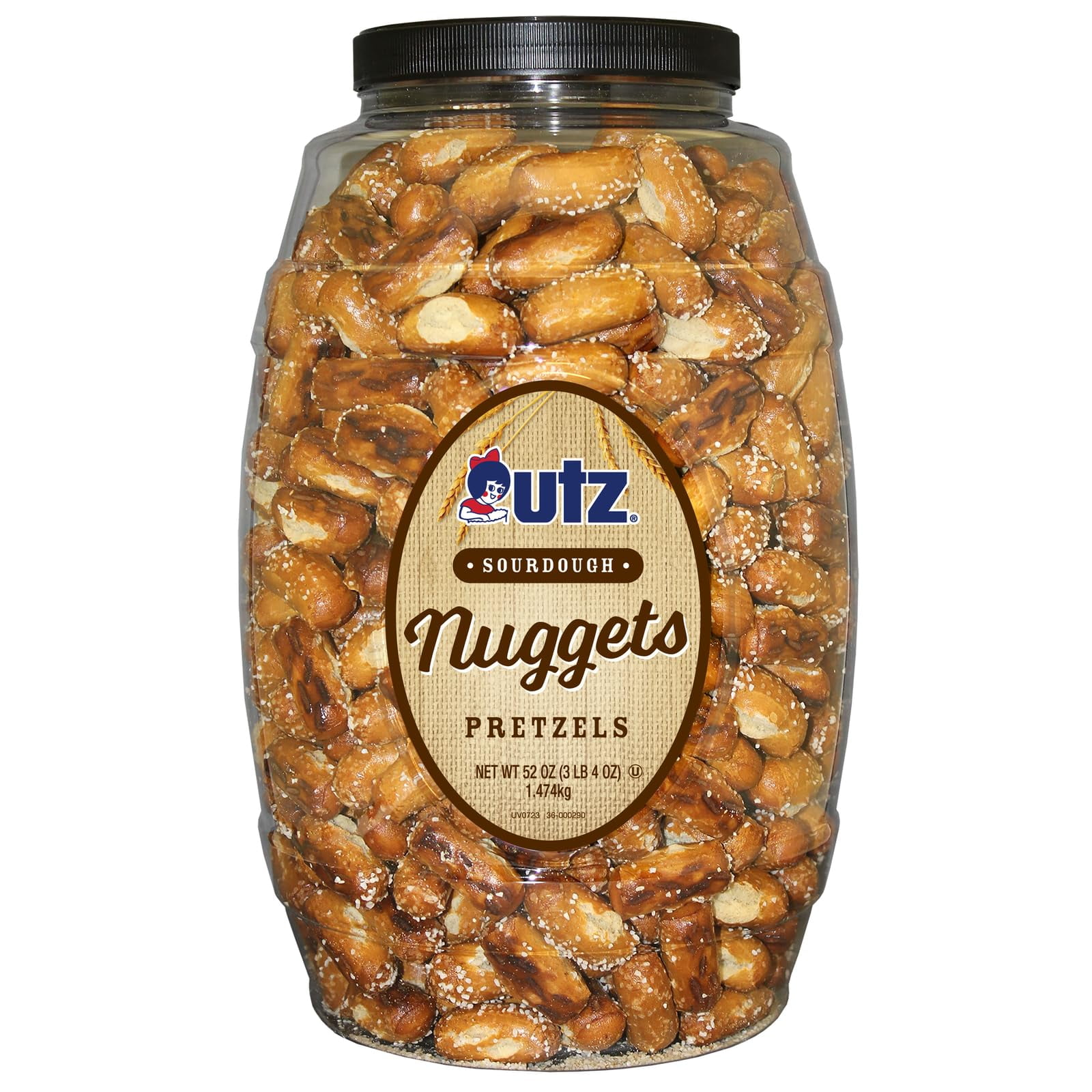 Sourdough Nuggets Pretzels - 52 Oz. Barrel - Bite-Size Pretzels With Classic Sourdough Flavor, Perfectly Salted With Zero Cholesterol Per Serving