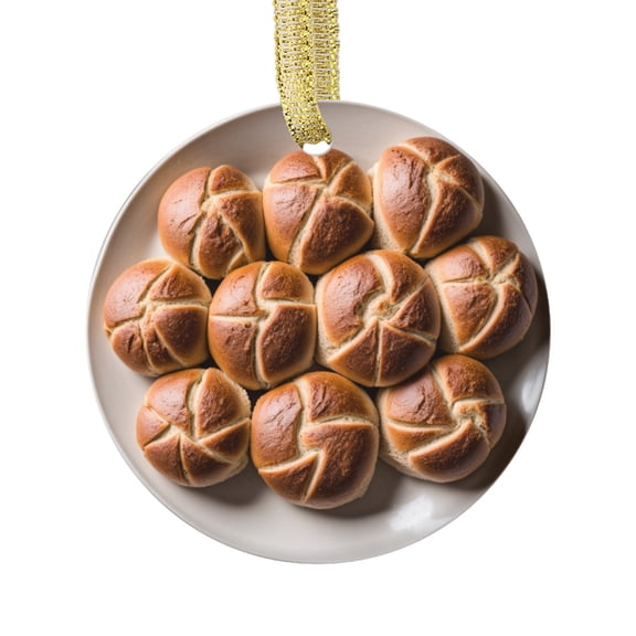 Sourdough Rolls Comfort Food Lovers Foodie Novelty Holiday Christmas Ornament Xmas Tree Gift (Flat Design Printed on Ceramic, NOT 3D)