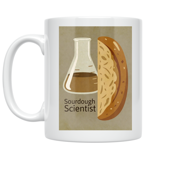 Sourdough Scientist Beaker to Loaf Design - Baking Enthusiast - 11 oz Ceramic Coffee Mug