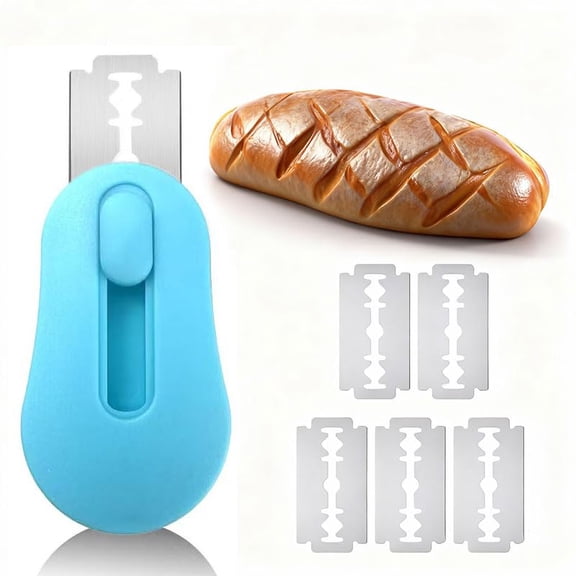 Sourdough Scoring Tool,Magnetic Handmade Bread Scoring Tool with 5 Replaceable Stainless Blades,Crust Decorative Patterns Baking Supplies for Home Bakers (Black)