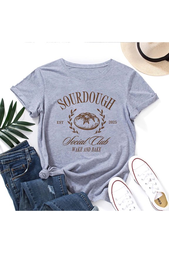 Sourdough Social Club T-Shirt for Women – Funny Baking Graphic Tee for Sourdough Lovers & Artisan Bread Makers