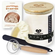COOKSMITP Sourdough Starter Kit – Includes a 50oz (1500ml) Large Jar with a 4.7in (12cm) Wide Mouth