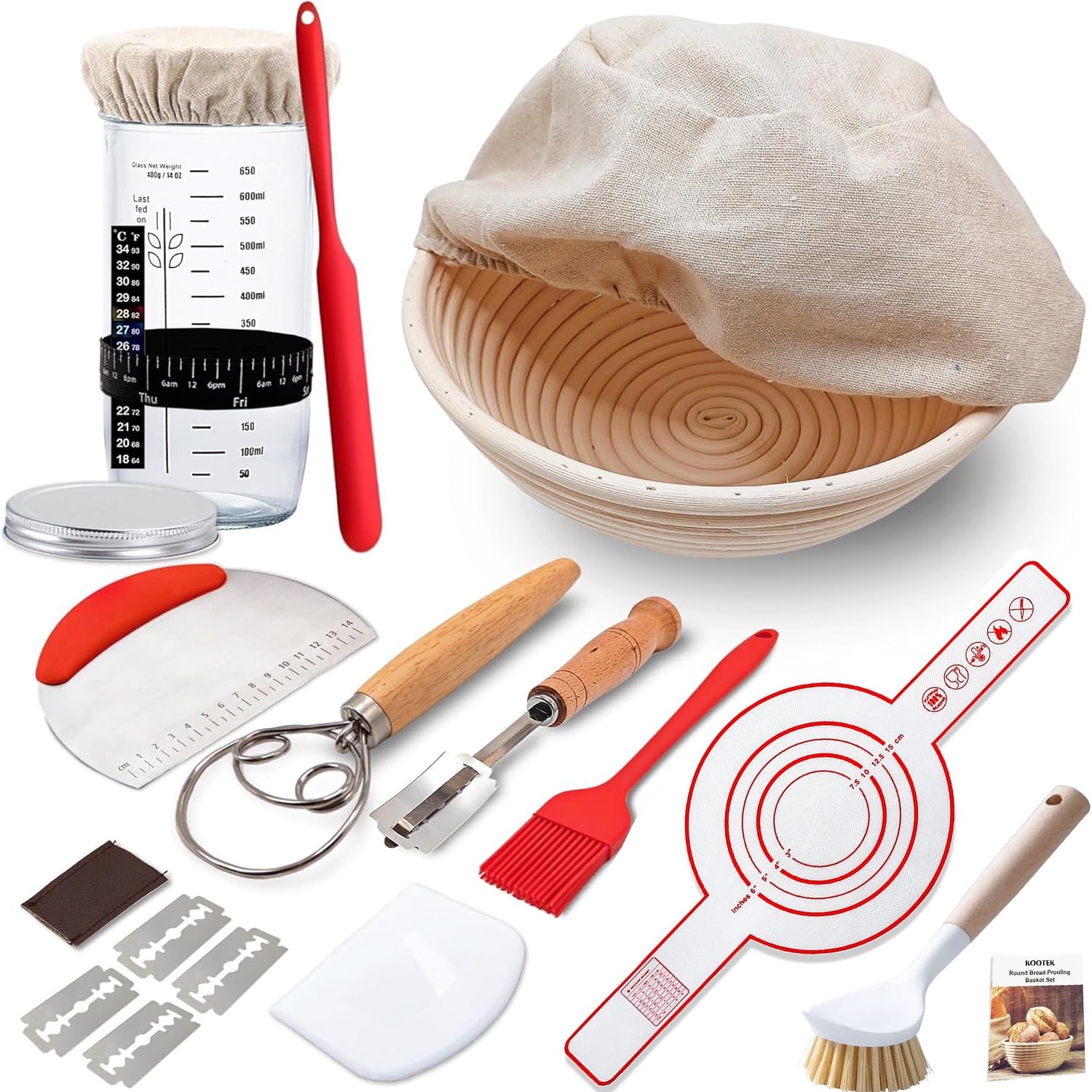 Sourdough Starter Kit, Bread Baking Supplies for Bread Making Baking Fermentation
