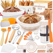 YuronHome Sourdough Starter Kit, Bread Proofing Baskets Set Complete Sourdough Bread Baking Supplies with Round & Oval Bread Proofing Baskets, Perfect Gifts for Beginners & Home Bakers