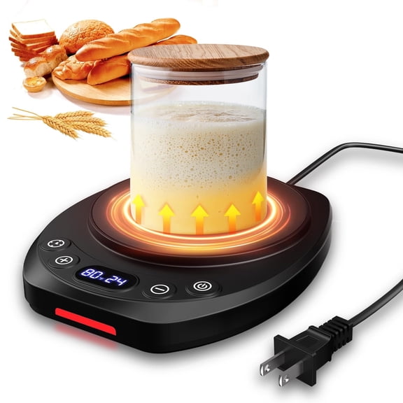 Sourdough Starter Warmer, Sourdough Warming Mat with Precise Temperature Control(70-100F), 0-24H Timer Alert & Memory Function Sourdough Warmer, Upgraded for Home Bread Baking