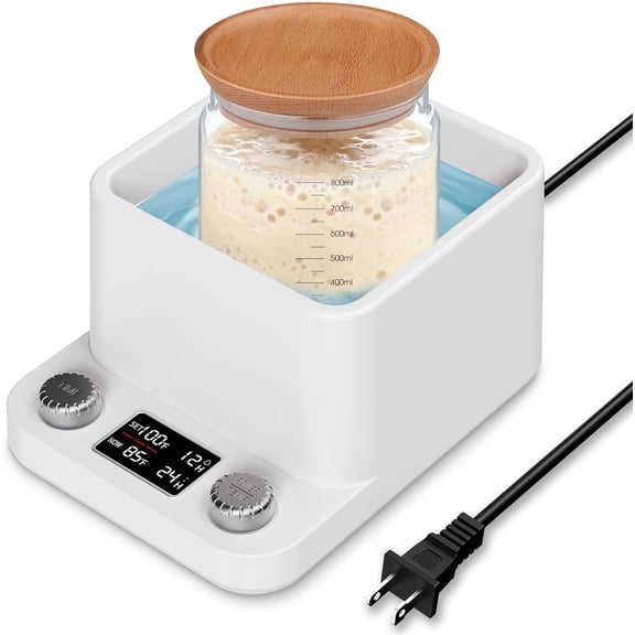 Sourdough Starter Warmer, Water Bath Fermentation Proofer - Precision Temperature Control (+-1?F, 70-104?F) 198H Timer -Shutoff for Kombucha Yogurt  Brewing Energy-Saving Fermentation Heater
