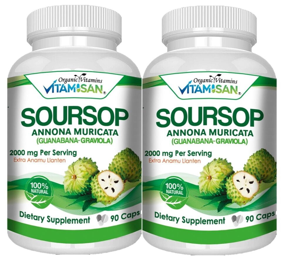 Soursop And Graviola Antioxidant 180 Capsules Leaf 2000mg (90 capsule