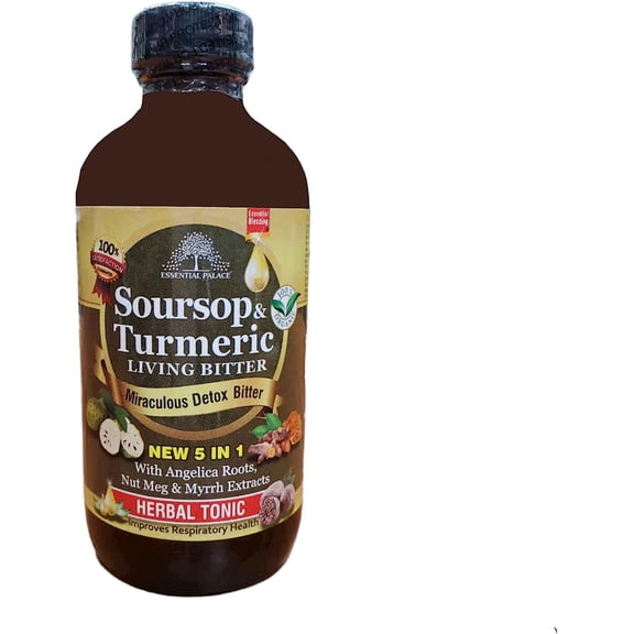 Soursop & Turmeric Living Bitter 5 in 1 with Angelica Roots, Nut Meg & Myrrh Extracts Hebal Tonic