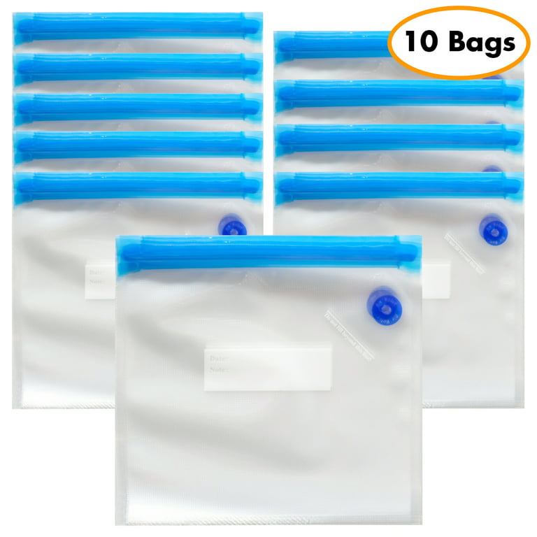 Sous vide bags, BPA-free reusable freezer bags, 30 generic vacuum sealer  bags, Small size (8 x 9) compatible with most sous vide pumps.
