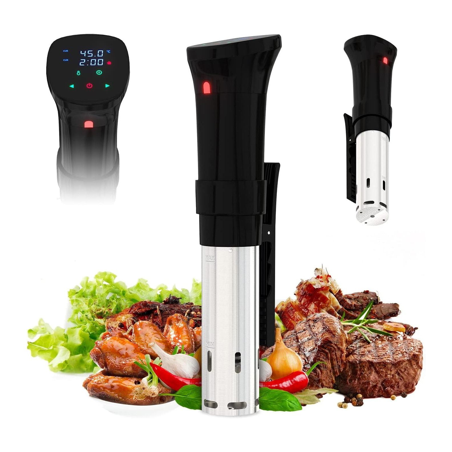 Mecity Sous Vide Precision Cooker Machine 1100W Water Bath Cooking Steak  Vegetable Meat Fish 0.5 Degrees Accuracy Immersion Circulator with Recipes