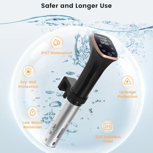 So Vide Precision Cooker, With Folding Stainless Steel Rack, Accurate Temperature Digital Timer, Ultra-quiet, 1300 Watts For Steak, Meat, Chicken And Etc