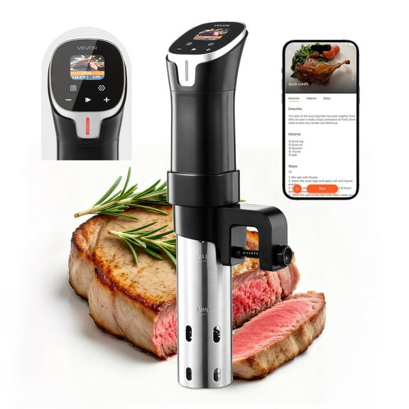 Precision Sous Vide Machine (1100W) - WIFI Enabled Immersion Circulator with Touchscreen, 10 Presets, App Control for Accurate Cooking