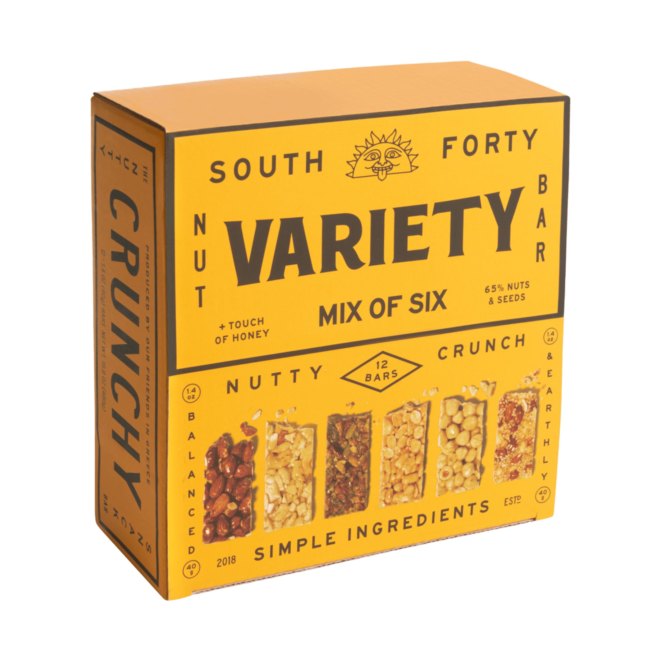 South 40 Snacks Mix DHF10 of 6 Nut Bars, and Simple Nut Snack Bar, Nuts