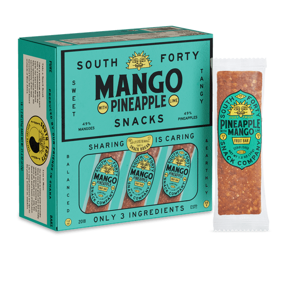 South 40 Snacks Pineapple with Mango Lime Dried Fruit Bar, 35g, 18 pack