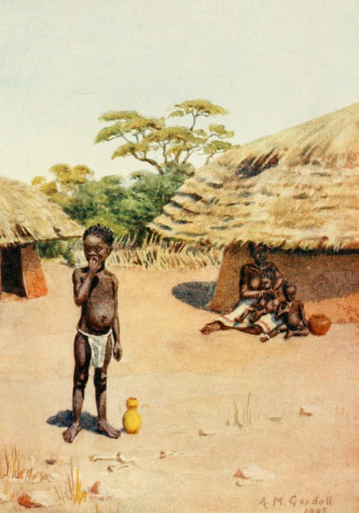 South Africa 1910 A Kafir child Canvas Art - AM Goodall (24 x 36)