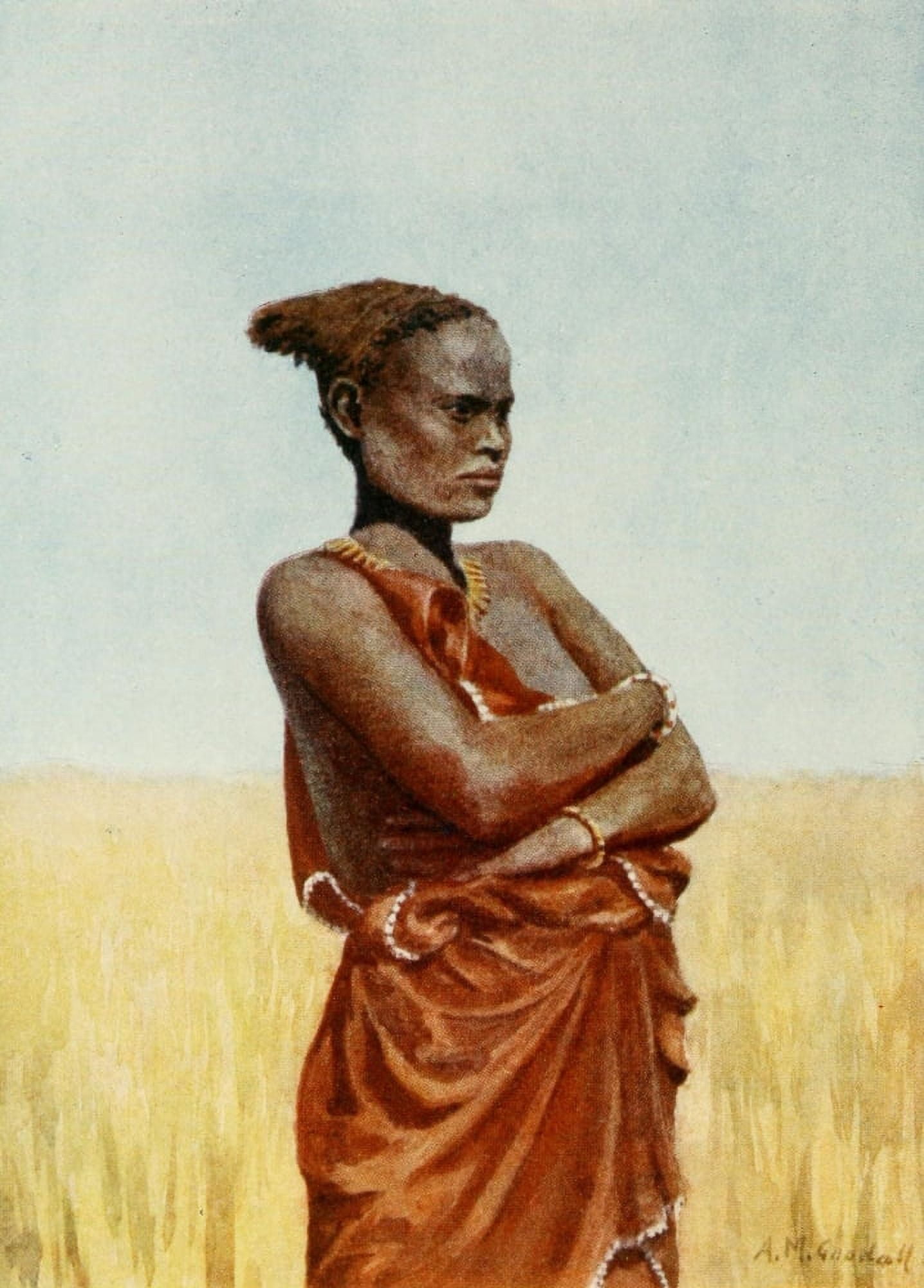 South Africa 1910 A Zulu woman Canvas Art - AM Goodall (18 x 24)