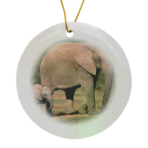 3drose, South Africa, Addo Elephant Np, Baby Elephant-af42 Pso0143 - Paul Souders, Circle Porcelain Ornament
