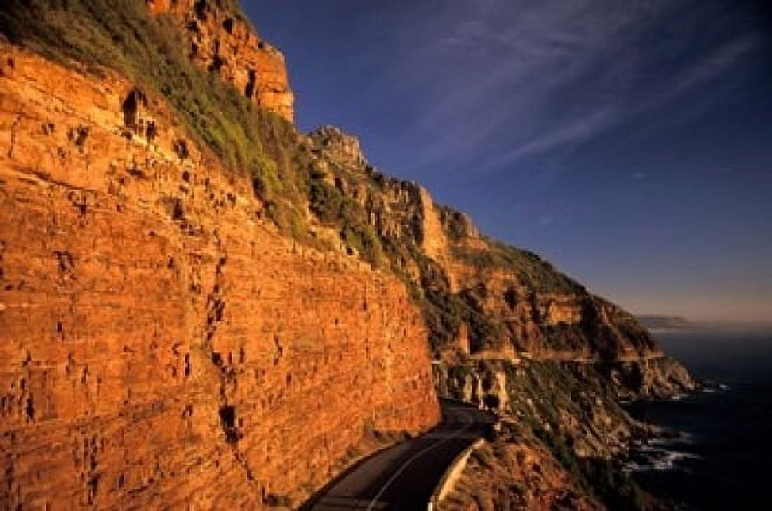 South Africa Cape Peninsula Chapmans peak drive cliffs Canvas Art - Nik Wheeler DanitaDelimont (24 x 15)