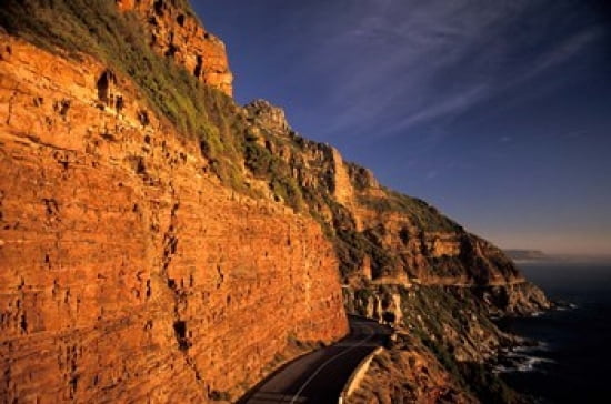 South Africa Cape Peninsula Chapmans peak drive cliffs Canvas Art - Nik Wheeler DanitaDelimont (35 x 24)