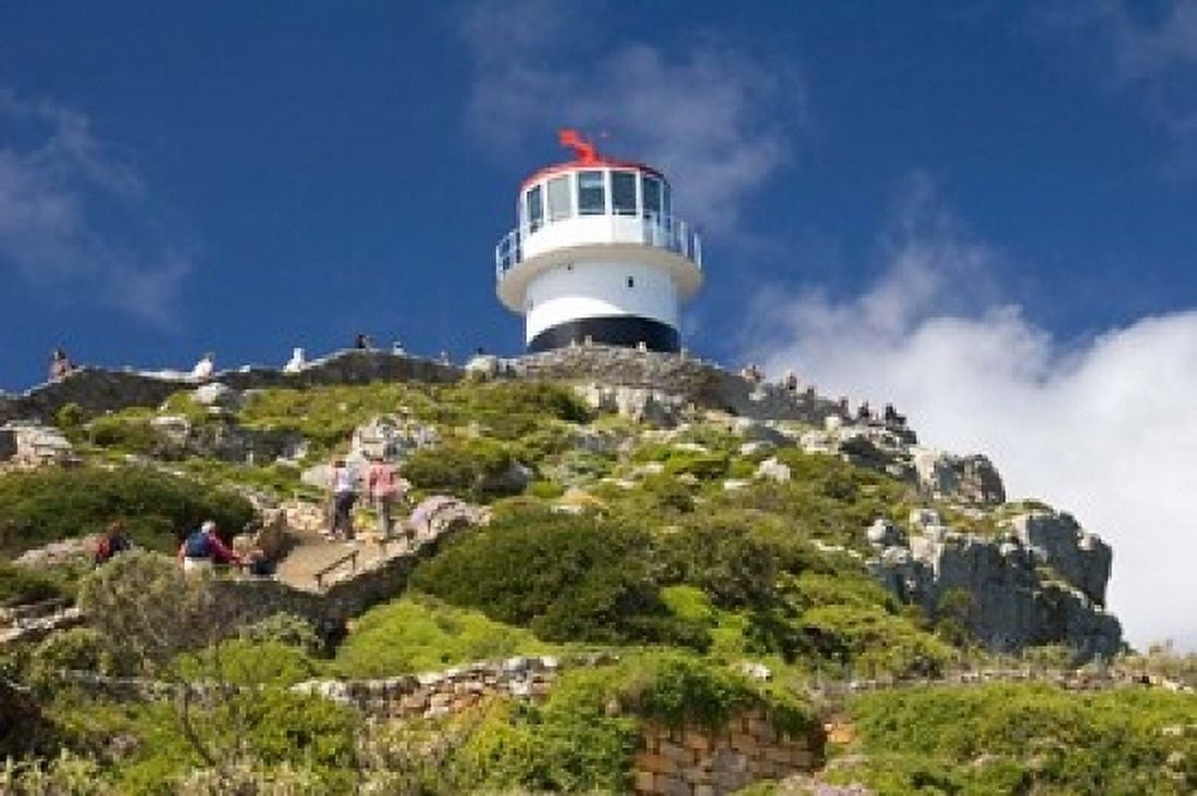 South Africa Cape Town Lighthouse on Cape Peninsula Canvas Art - Micah Wright DanitaDelimont (17 x 11)